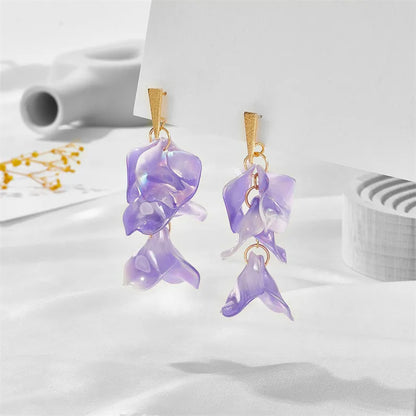 1 Pair Fashion Petal Arylic Women'S Drop Earrings