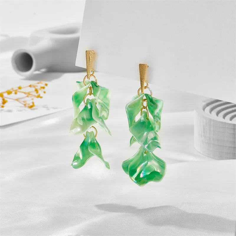 1 Pair Fashion Petal Arylic Women'S Drop Earrings