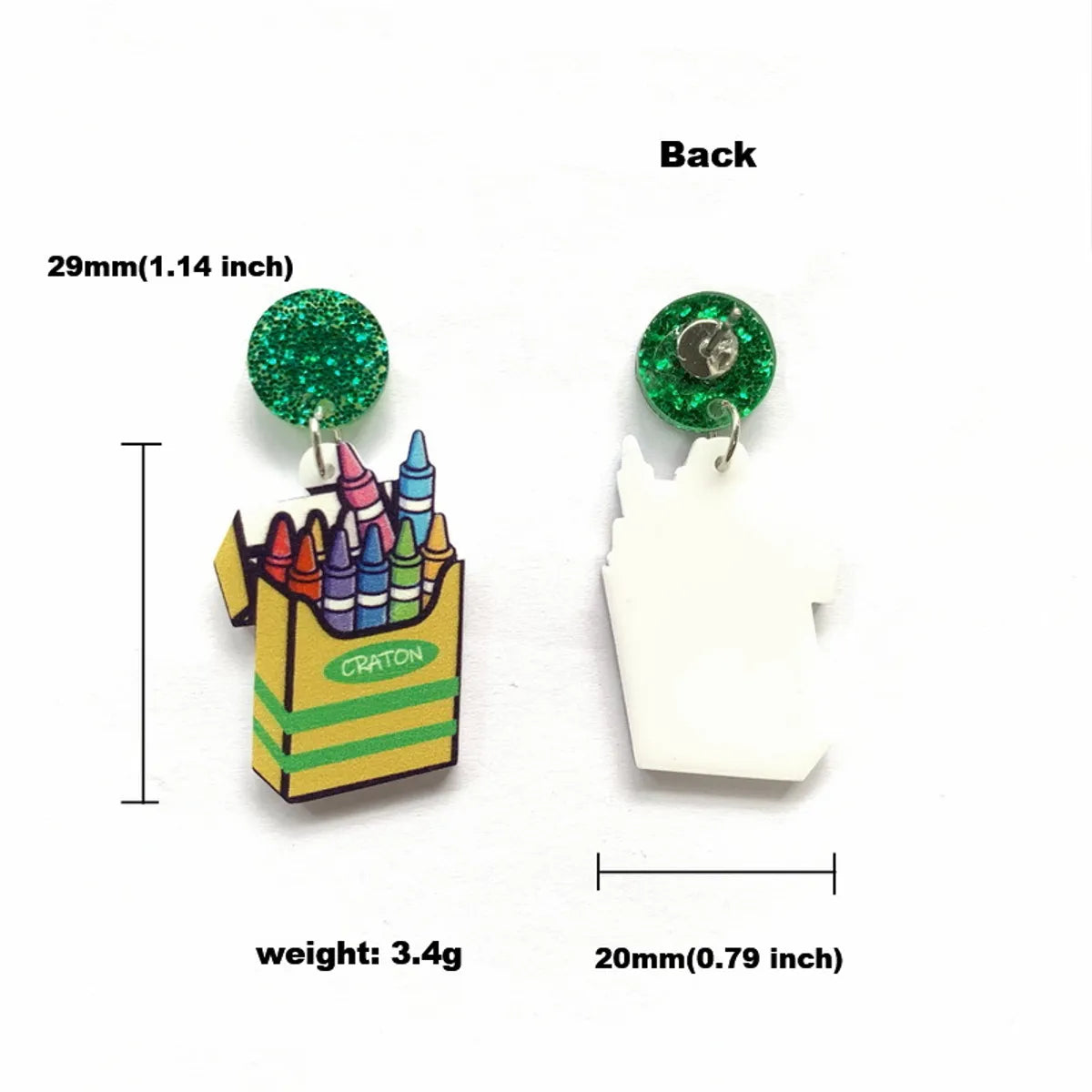 1 Pair Fashion Printing Arylic Printing Drop Earrings