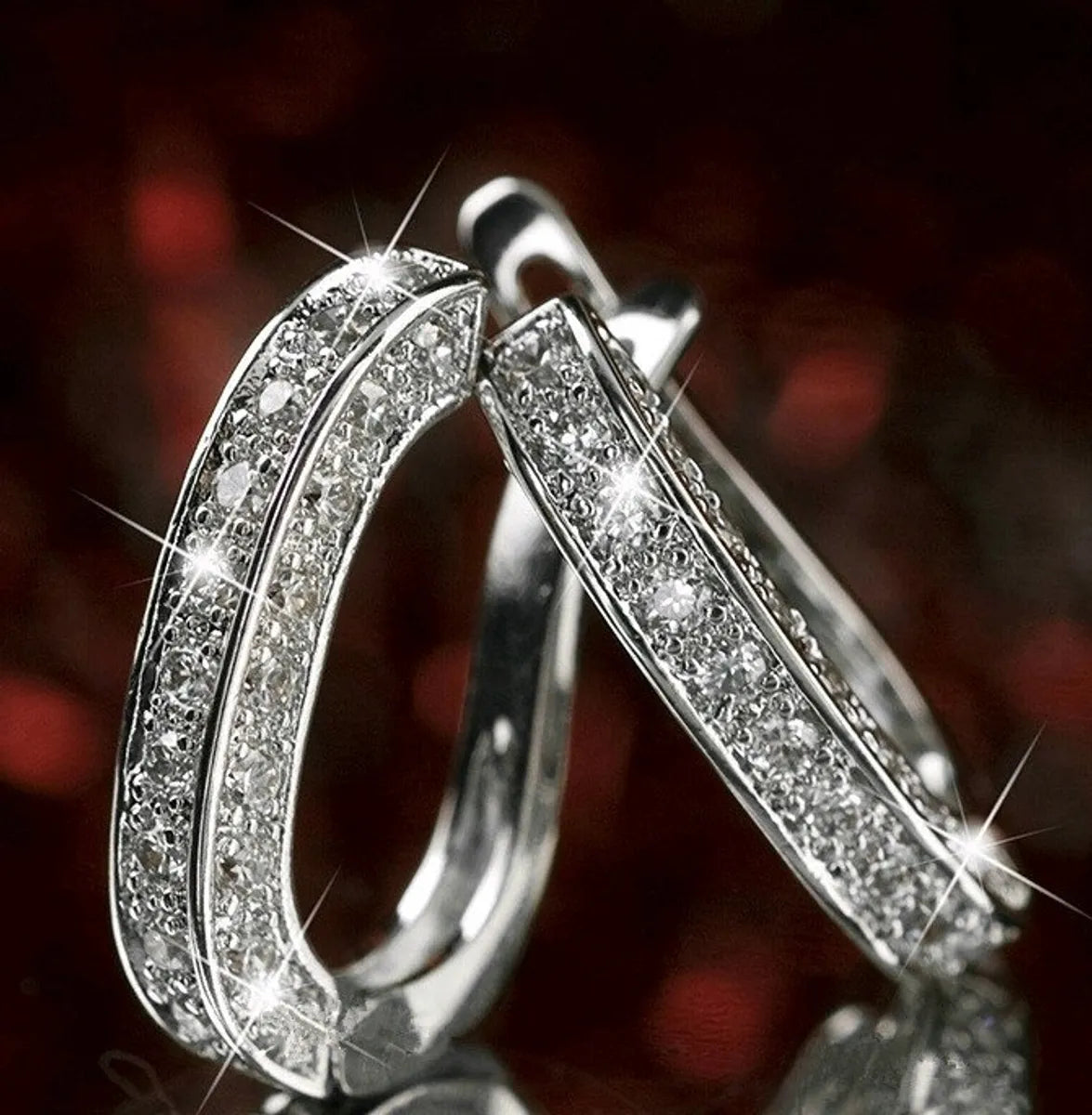 1 Pair Fashion Round Alloy Diamond Zircon Women's Earrings