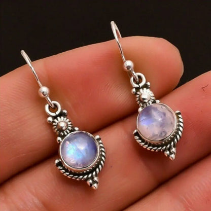 1 Pair Fashion Round Inlay Alloy Zircon Earrings