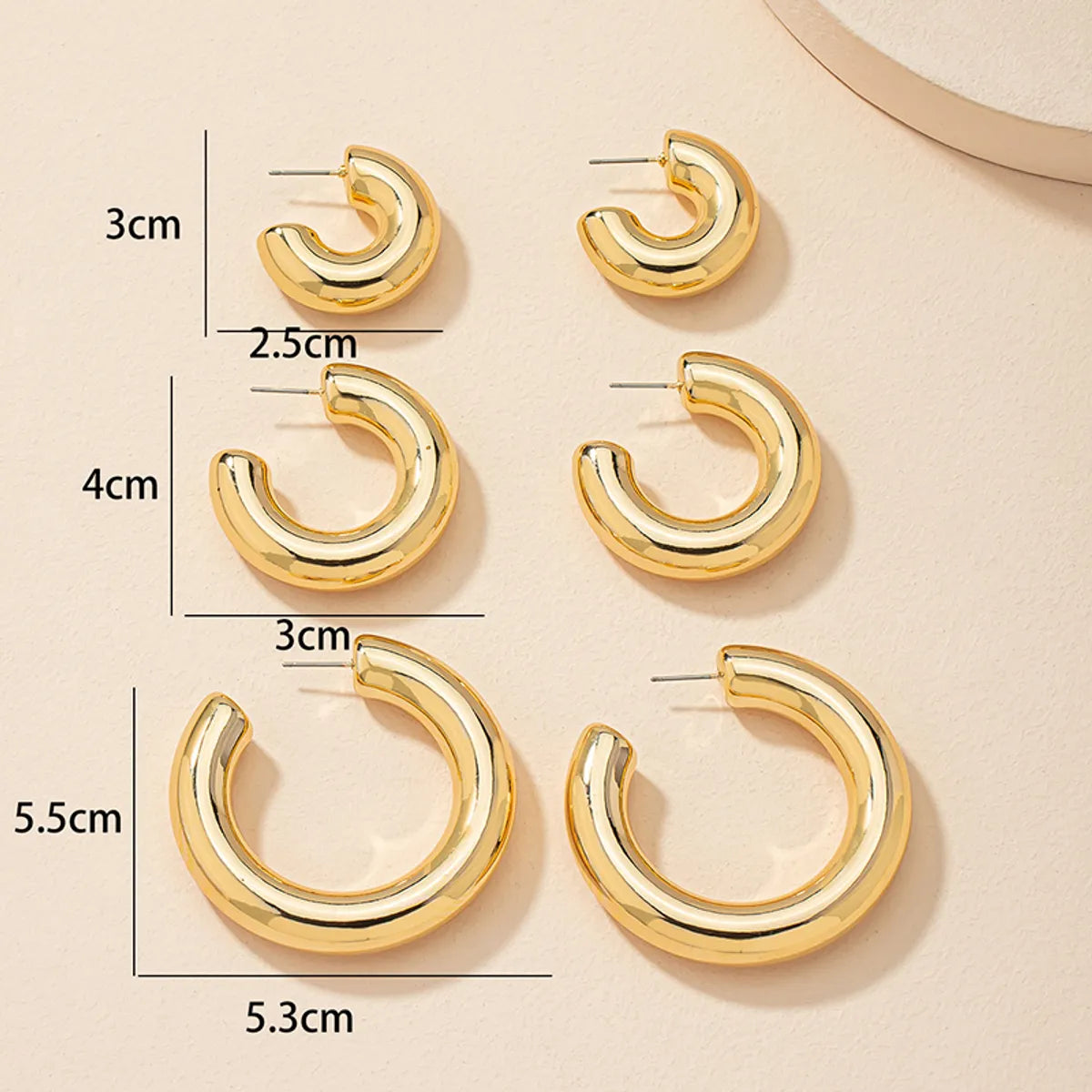 1 Pair Fashion Round Alloy Plating Alloy Women's Ear Studs