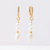 1 Pair Fashion Round Artificial Pearl Brass Patchwork Earrings