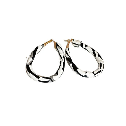 1 Pair Fashion Round Pu Leather Plating Women's Earrings