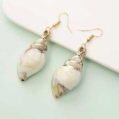 1 Pair Fashion Shell Metal Patchwork Women'S Earrings