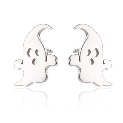 1 Pair Fashion Skull Stainless Steel Plating Ear Studs