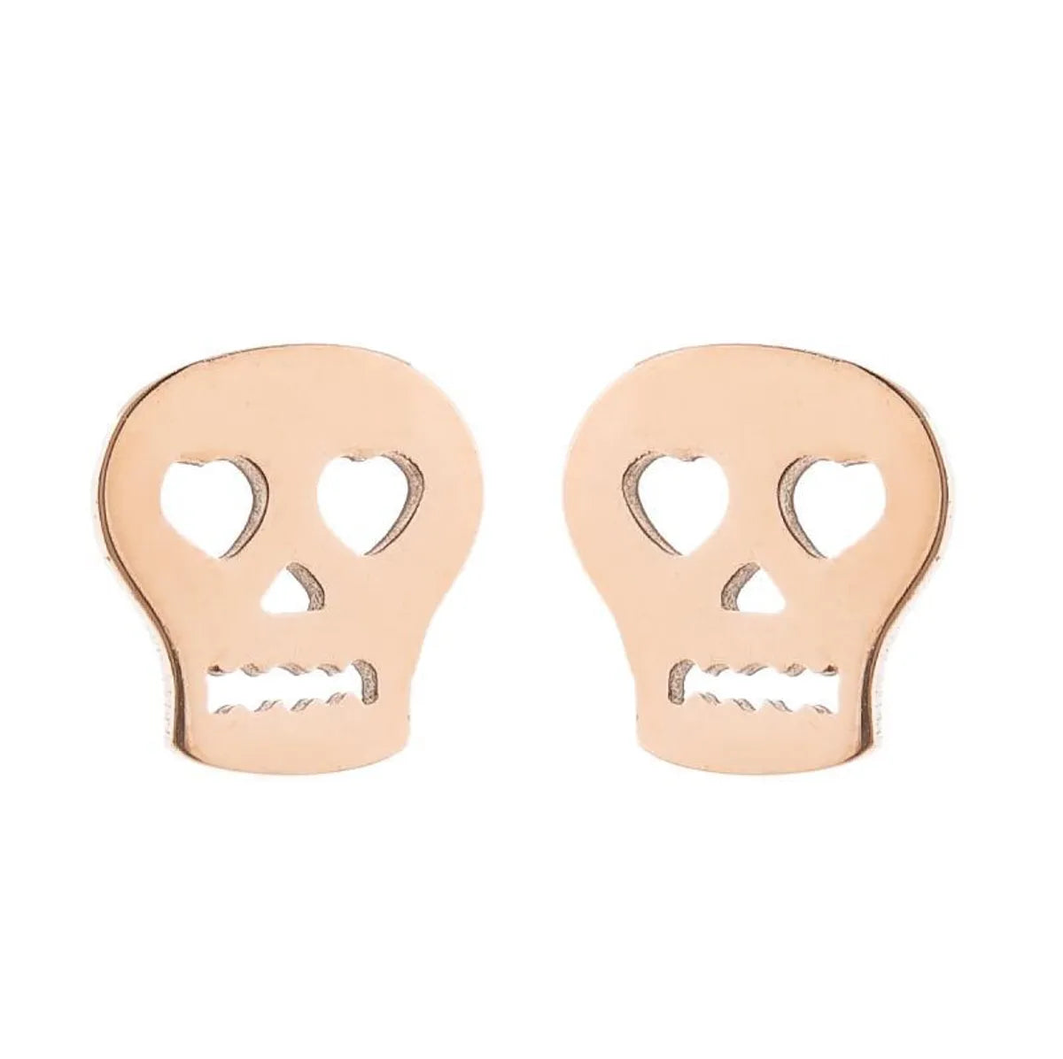 1 Pair Fashion Skull Stainless Steel Plating Ear Studs