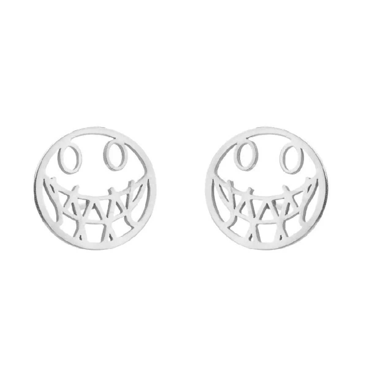 1 Pair Fashion Skull Stainless Steel Plating Ear Studs