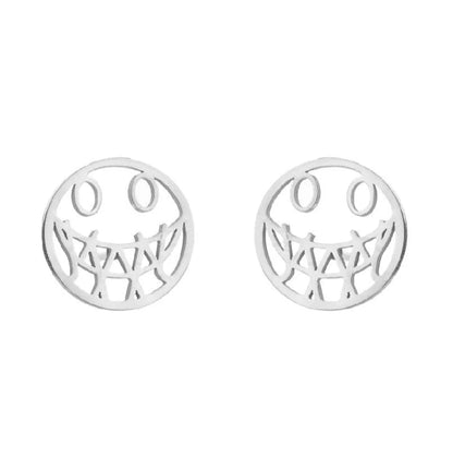 1 Pair Fashion Skull Stainless Steel Plating Ear Studs