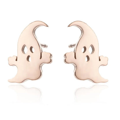 1 Pair Fashion Skull Stainless Steel Plating Ear Studs