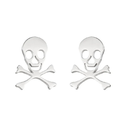 1 Pair Fashion Skull Stainless Steel Plating Ear Studs