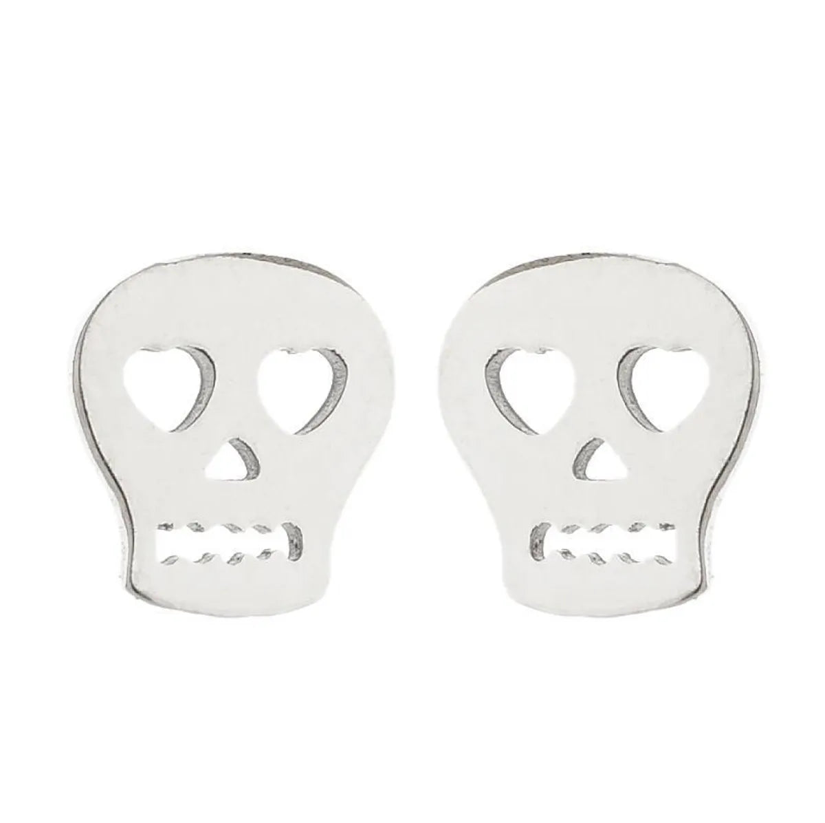 1 Pair Fashion Skull Stainless Steel Plating Ear Studs