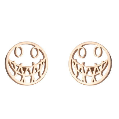 1 Pair Fashion Skull Stainless Steel Plating Ear Studs