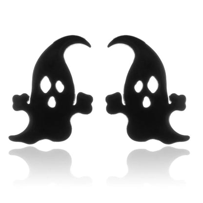 1 Pair Fashion Skull Stainless Steel Plating Ear Studs