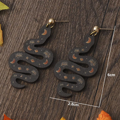 1 Pair Fashion Snake Wood Women'S Drop Earrings