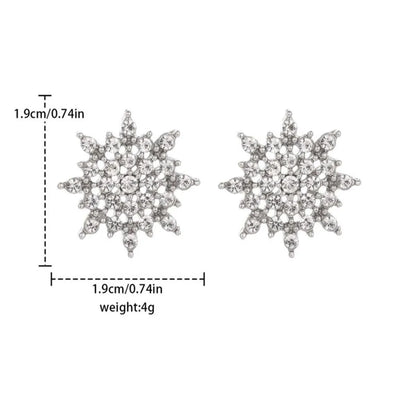 1 Pair Fashion Snowflake Alloy Inlay Rhinestones Women's Ear Studs