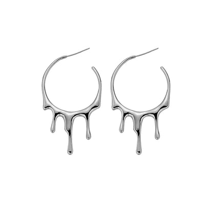 1 Pair Fashion Solid Color Plating Alloy Silver Plated Earrings