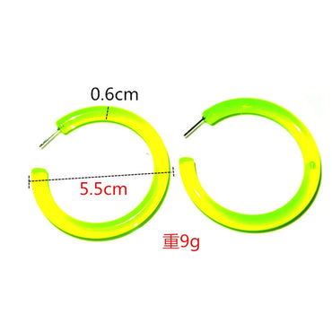 1 Pair Fashion Solid Color Arylic Women's Hoop Earrings