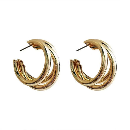 1 Pair Fashion Solid Color Plating Metal Ear Studs