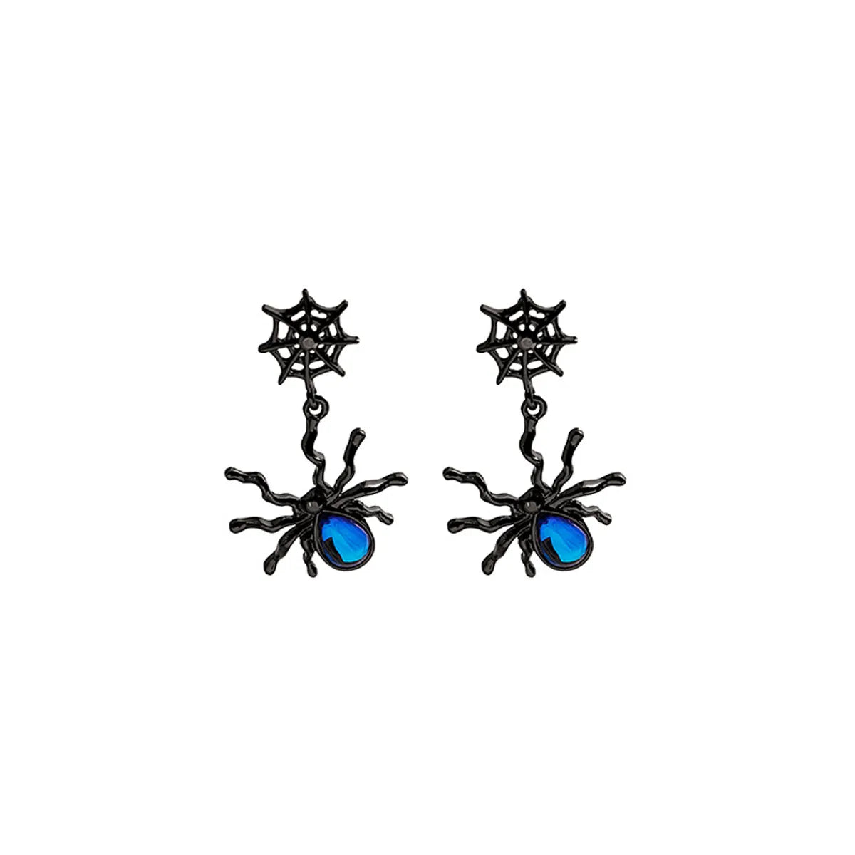 1 Pair Fashion Spider Alloy Plating Inlay Artificial Gemstones Women'S Drop Earrings