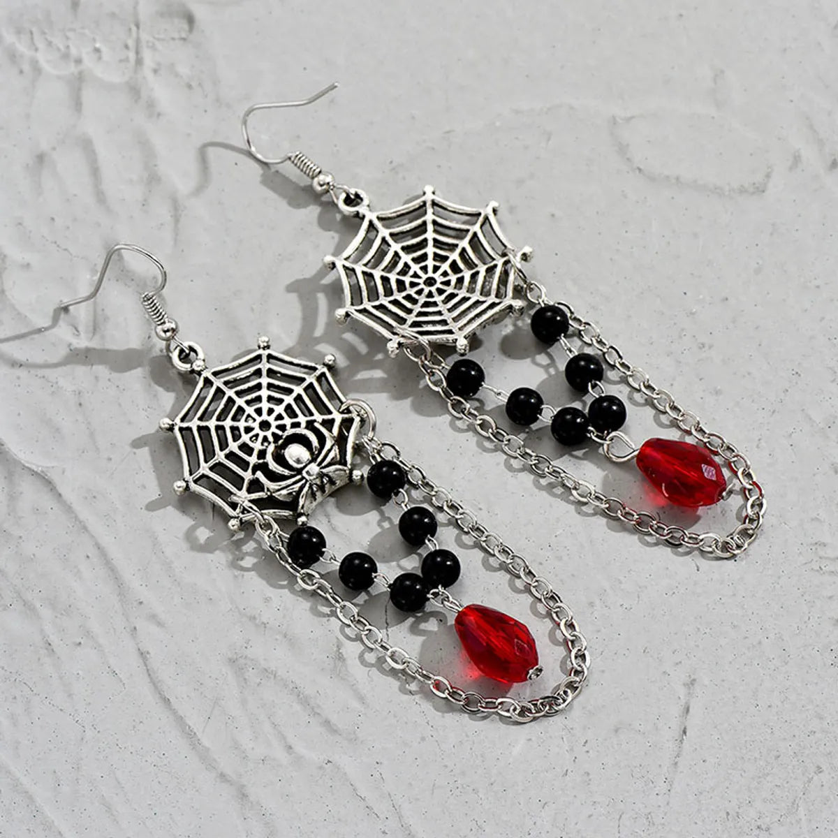 1 Pair Fashion Spider Web Artificial Gemstones Alloy Plating Women's Drop Earrings