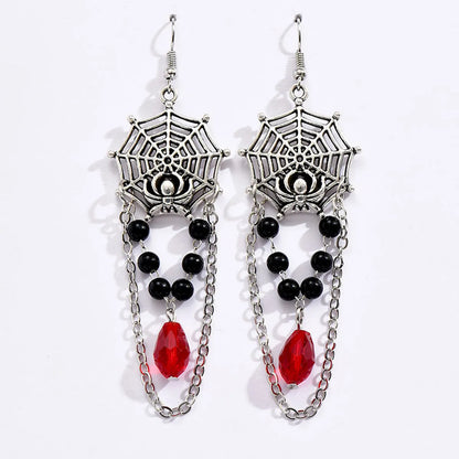 1 Pair Fashion Spider Web Artificial Gemstones Alloy Plating Women's Drop Earrings