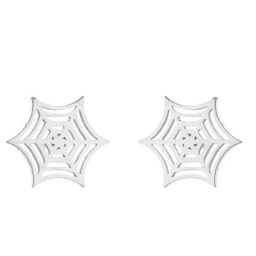 1 Pair Fashion Spider Web Plating Titanium Steel Ear Studs