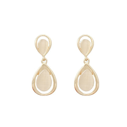 1 Pair Fashion Square Heart Shape Flower Imitation Pearl Alloy Inlay Rhinestones Opal Women's Earrings