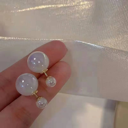 1 Pair Fashion Star Flower Imitation Pearl Alloy Inlay Rhinestones Women'S Earrings