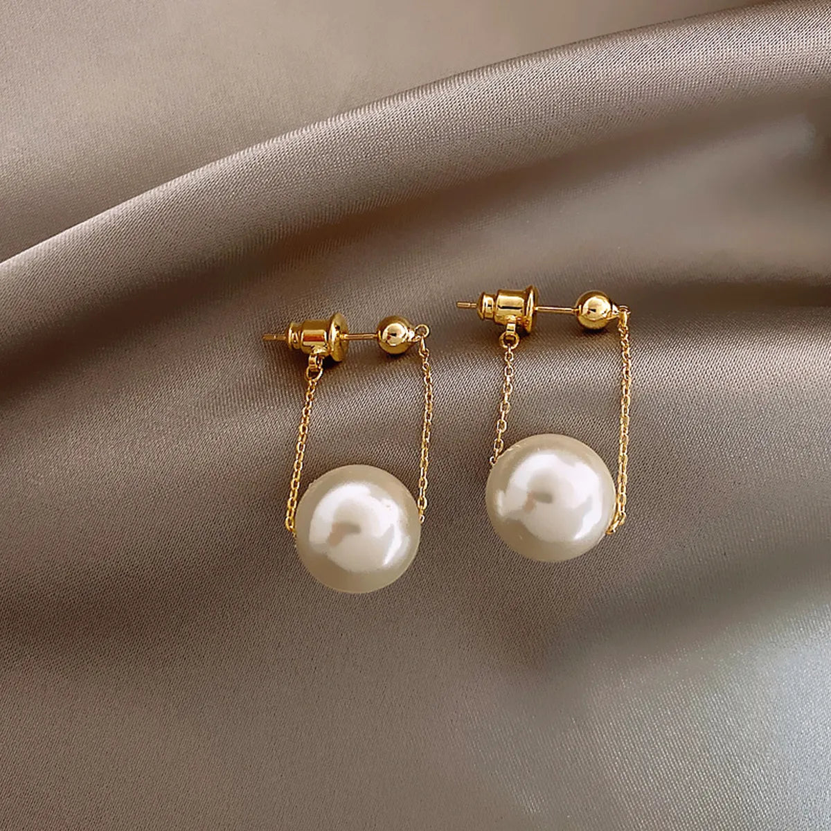 1 Pair Fashion Star Flower Imitation Pearl Alloy Inlay Rhinestones Women'S Earrings