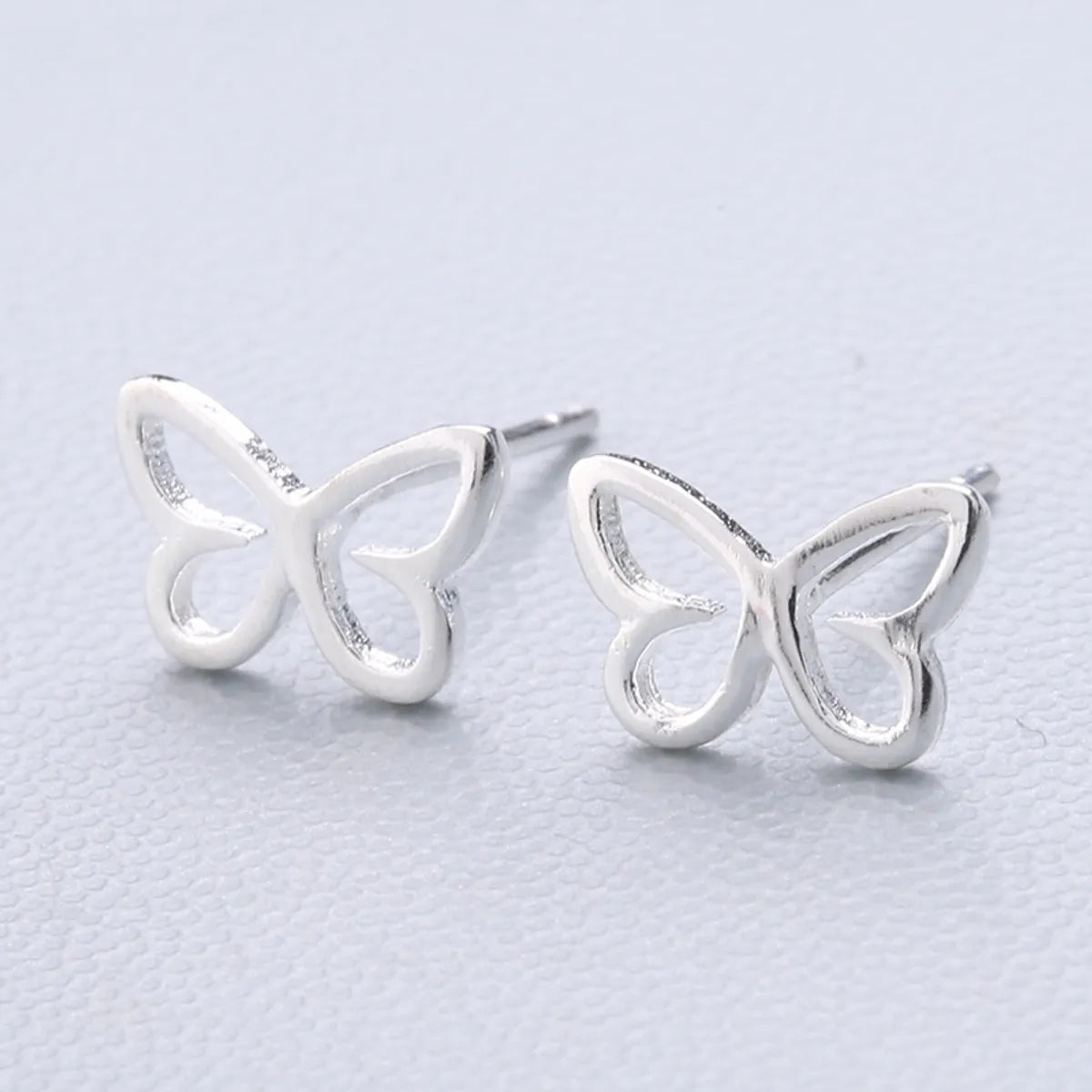 1 Pair Fashion Star Heart Shape Fish Tail Sterling Silver Plating Ear Studs