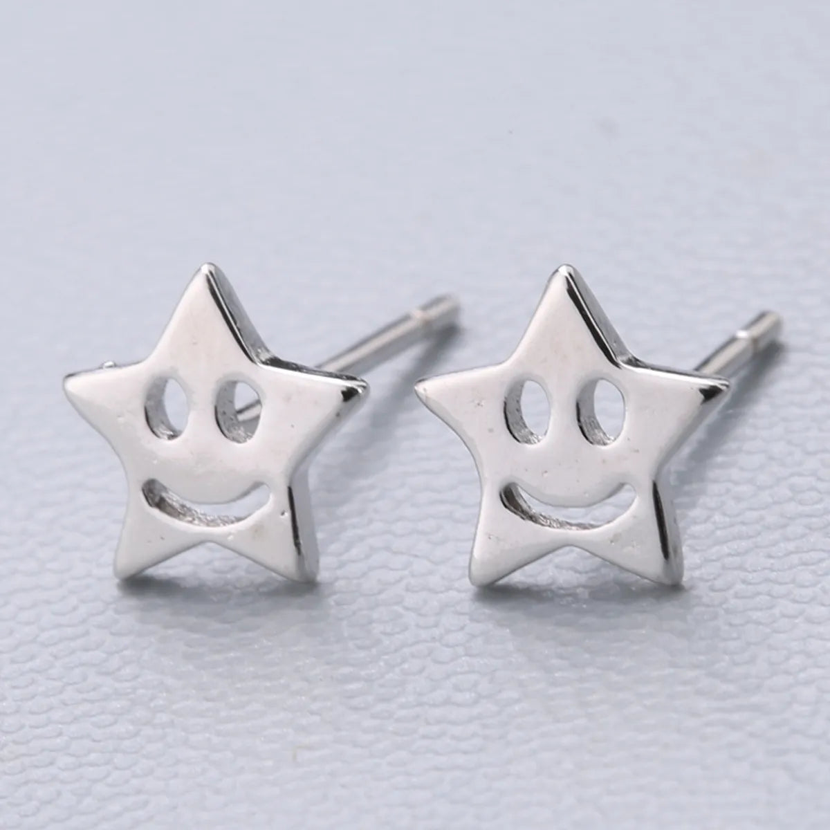 1 Pair Fashion Star Heart Shape Fish Tail Sterling Silver Plating Ear Studs