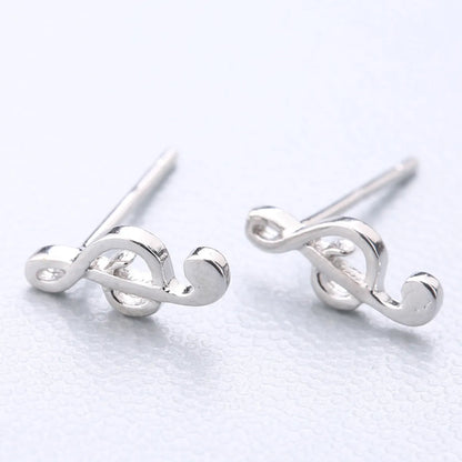 1 Pair Fashion Star Heart Shape Fish Tail Sterling Silver Plating Ear Studs