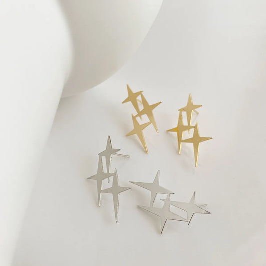 1 Pair Fashion Star Metal Plating Women's Ear Studs