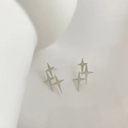 1 Pair Fashion Star Metal Plating Women's Ear Studs