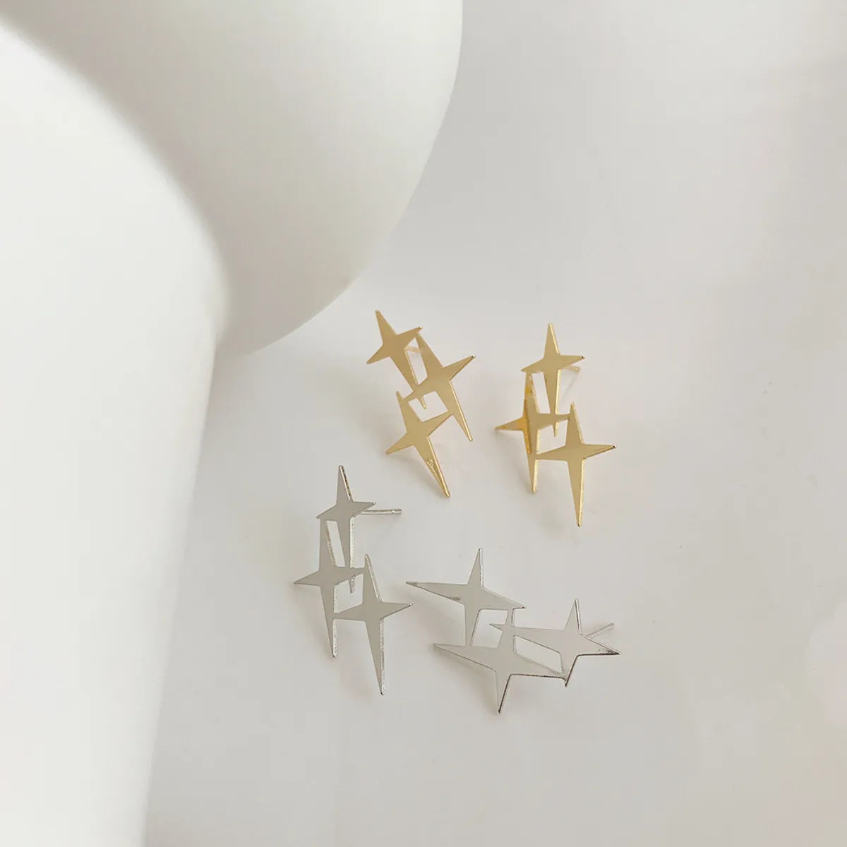 1 Pair Fashion Star Metal Plating Women's Ear Studs