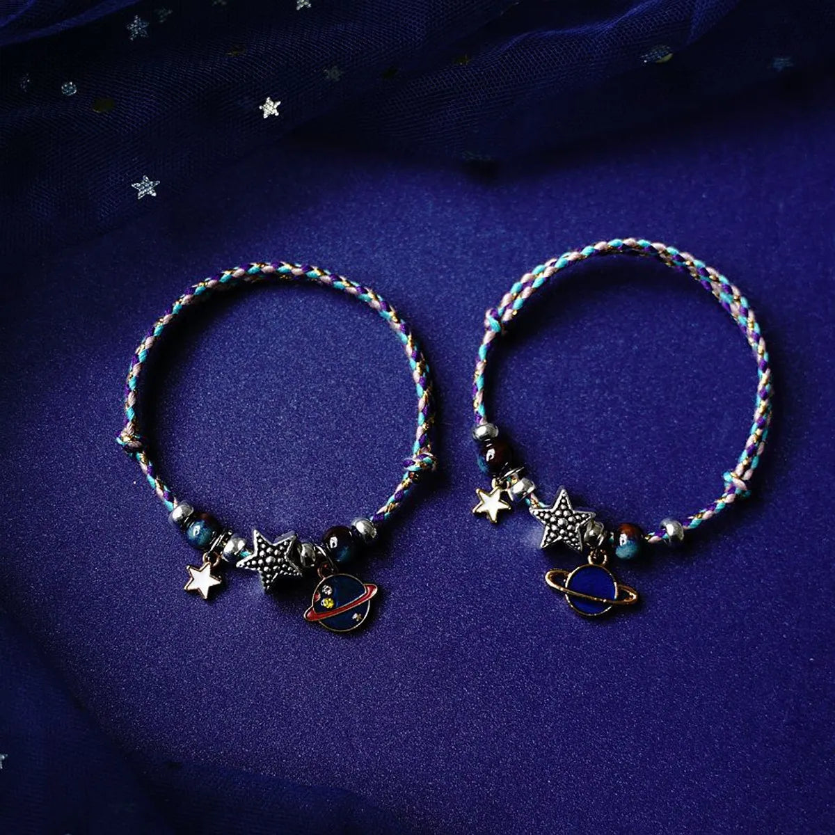 1 Pair Fashion Star Moon Alloy Handmade Unisex Bracelets