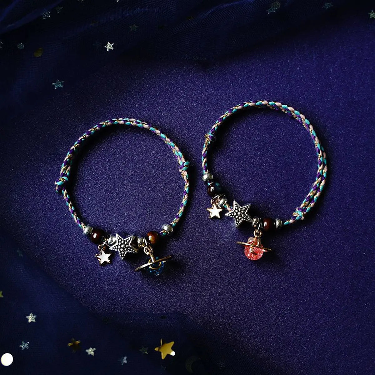 1 Pair Fashion Star Moon Alloy Handmade Unisex Bracelets