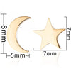 1 Pair Fashion Star Moon Plating 304 Stainless Steel 18K Gold Plated Ear Studs