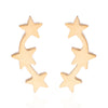 1 Pair Fashion Star Moon Plating 304 Stainless Steel 18K Gold Plated Ear Studs