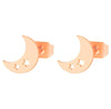 1 Pair Fashion Star Moon Plating 304 Stainless Steel 18K Gold Plated Ear Studs