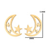 1 Pair Fashion Star Moon Plating 304 Stainless Steel 18K Gold Plated Ear Studs