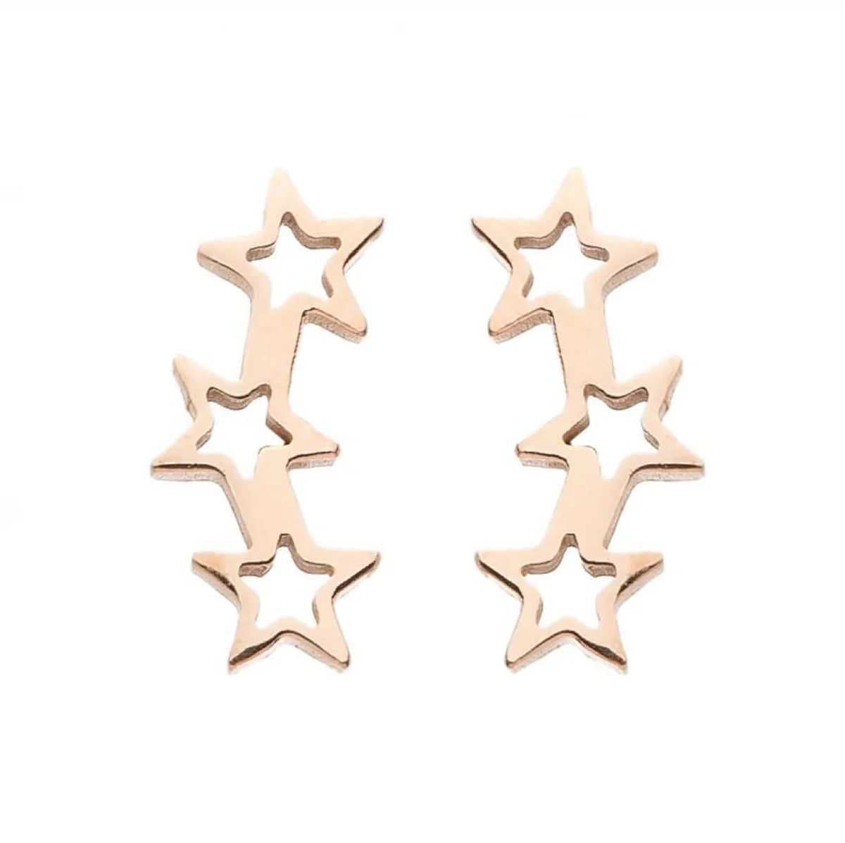 1 Pair Fashion Star Moon Plating 304 Stainless Steel 18K Gold Plated Ear Studs