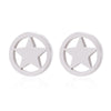 1 Pair Fashion Star Moon Plating 304 Stainless Steel 18K Gold Plated Ear Studs