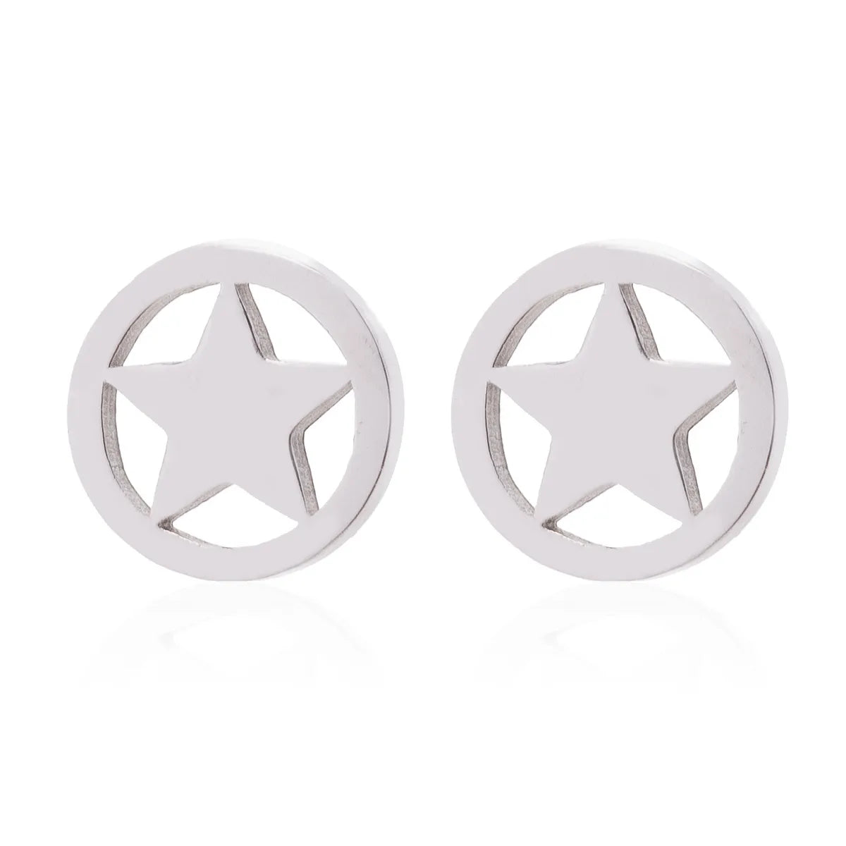 1 Pair Fashion Star Moon Plating 304 Stainless Steel 18K Gold Plated Ear Studs