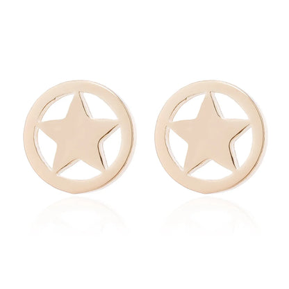 1 Pair Fashion Star Moon Plating 304 Stainless Steel 18K Gold Plated Ear Studs