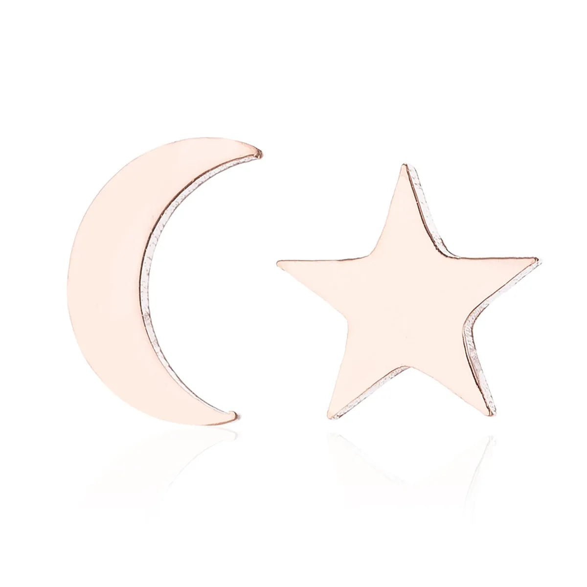 1 Pair Fashion Star Moon Plating 304 Stainless Steel 18K Gold Plated Ear Studs