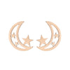 1 Pair Fashion Star Moon Plating 304 Stainless Steel 18K Gold Plated Ear Studs