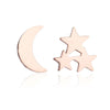 1 Pair Fashion Star Moon Plating 304 Stainless Steel 18K Gold Plated Ear Studs