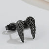 1 Pair Fashion Star Moon Wings Titanium Steel Asymmetrical Plating Hollow Out Ear Studs